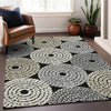 Piper Looms Chantille Circles ACN882 Black Machine Washable Area Rug Lifestyle Image Feature