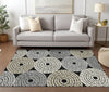 Piper Looms Chantille Circles ACN882 Black Machine Washable Area Rug Lifestyle Image Feature