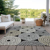 Piper Looms Chantille Circles ACN882 Black Machine Washable Area Rug Outdoor Lifestyle Image Feature