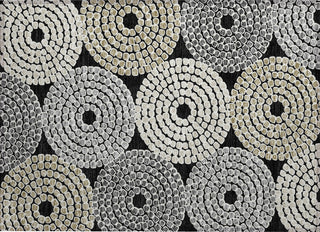 Piper Looms Chantille Circles ACN882 Black Machine Washable Area Rug Scatter Main Image