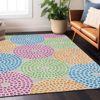 Piper Looms Chantille Circles ACN882 Cream Machine Washable Area Rug Lifestyle Image Feature