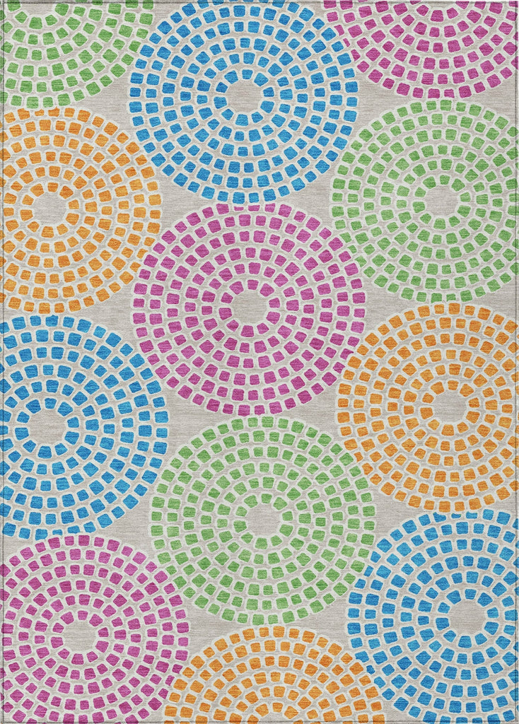 Piper Looms Chantille Circles ACN882 Cream Machine Washable Area Rug main image