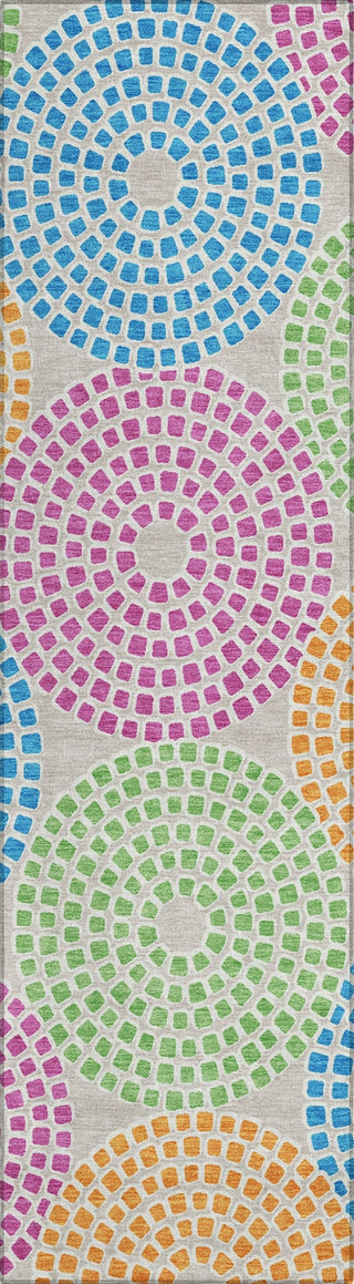 Piper Looms Chantille Circles ACN882 Cream Machine Washable Area Rug Runner Main Image