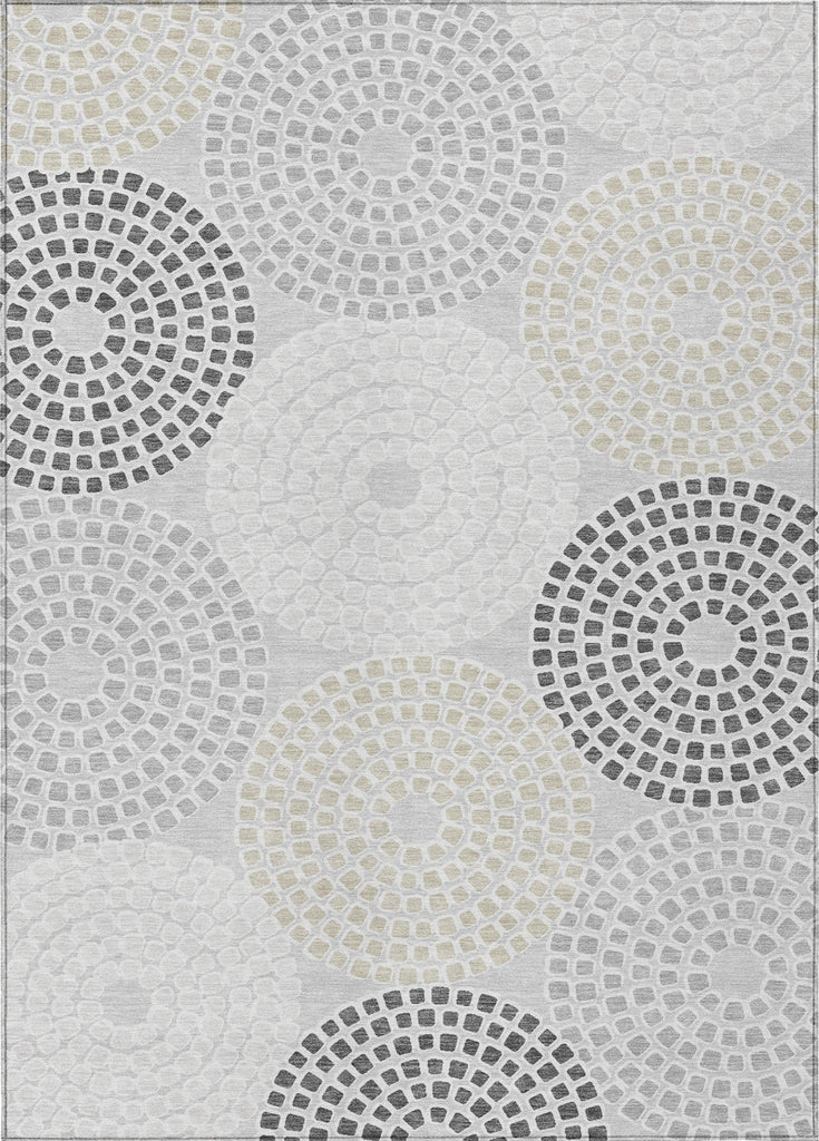 Piper Looms Chantille Circles ACN882 Gray Machine Washable Area Rug main image