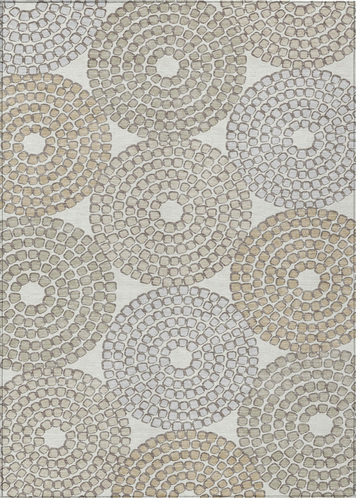 Piper Looms Chantille Circles ACN882 Ivory Machine Washable Area Rug main image