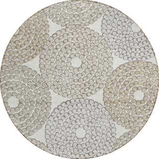 Piper Looms Chantille Circles ACN882 Ivory Machine Washable Area Rug Round Main Image