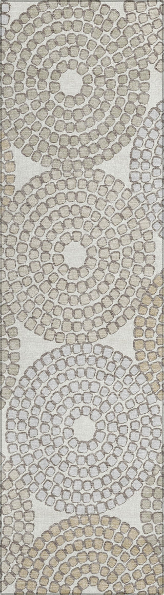 Piper Looms Chantille Circles ACN882 Ivory Machine Washable Area Rug Runner Main Image