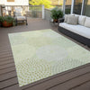Piper Looms Chantille Circles ACN882 Mint Machine Washable Area Rug Outdoor Lifestyle Image Feature