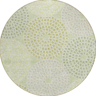 Piper Looms Chantille Circles ACN882 Mint Machine Washable Area Rug Round Main Image