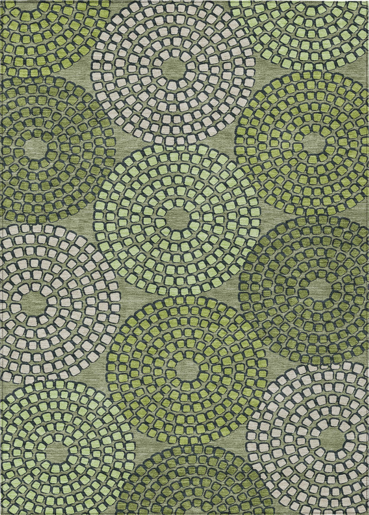 Piper Looms Chantille Circles ACN882 Olive Machine Washable Area Rug main image