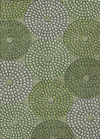 Piper Looms Chantille Circles ACN882 Olive Machine Washable Area Rug main image