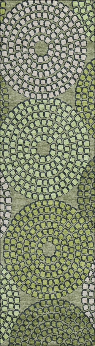 Piper Looms Chantille Circles ACN882 Olive Machine Washable Area Rug Runner Main Image