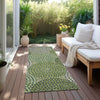 Piper Looms Chantille Circles ACN882 Olive Machine Washable Area Rug Runner Outdoor Lifestyle Image Feature