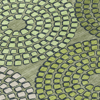 Piper Looms Chantille Circles ACN882 Olive Machine Washable Area Rug Swatch Image