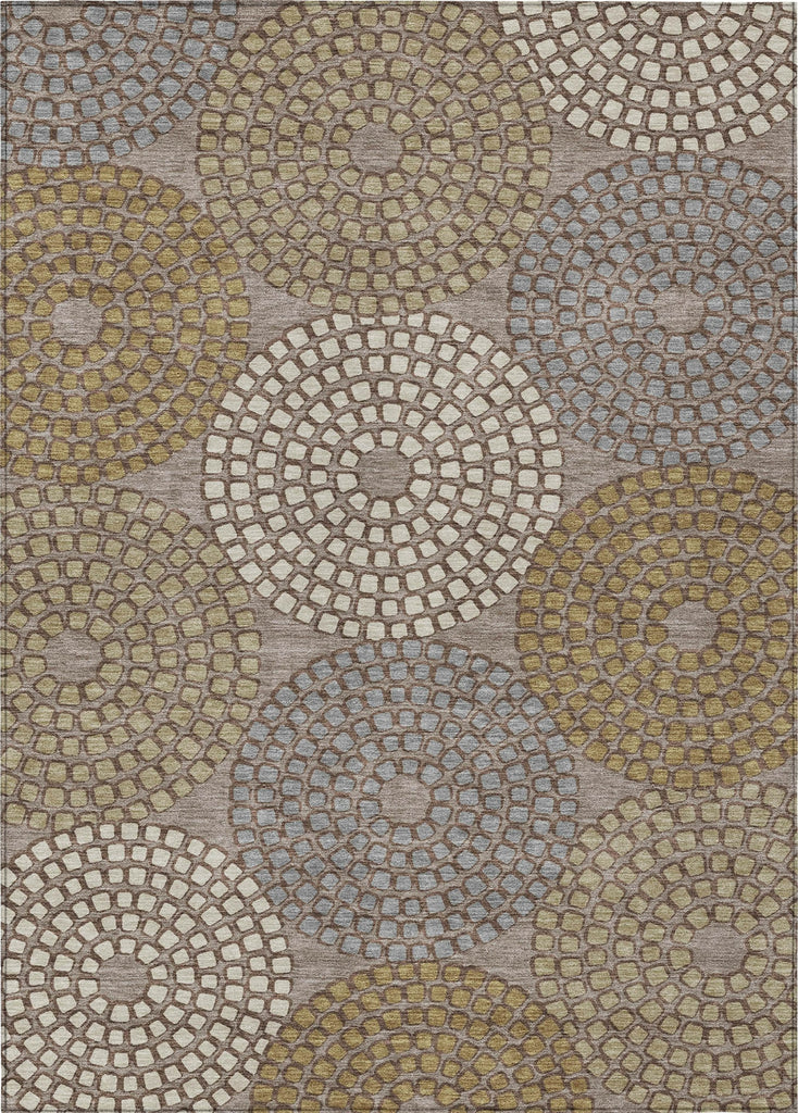 Piper Looms Chantille Circles ACN882 Taupe Machine Washable Area Rug main image