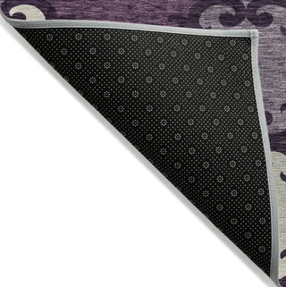 Piper Looms Chantille Scrolls ACN883 Eggplant Machine Washable Area Rug Backing Image