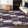 Piper Looms Chantille Scrolls ACN883 Eggplant Machine Washable Area Rug Lifestyle Image Feature