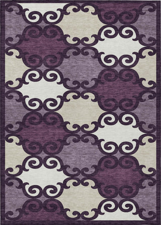 Piper Looms Chantille Scrolls ACN883 Eggplant Machine Washable Area Rug main image