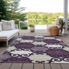 Piper Looms Chantille Scrolls ACN883 Eggplant Machine Washable Area Rug Outdoor Lifestyle Image Feature