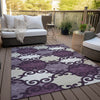 Piper Looms Chantille Scrolls ACN883 Eggplant Machine Washable Area Rug Outdoor Lifestyle Image Feature
