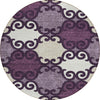 Piper Looms Chantille Scrolls ACN883 Eggplant Machine Washable Area Rug Round Main Image