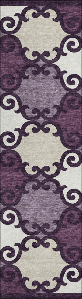Piper Looms Chantille Scrolls ACN883 Eggplant Machine Washable Area Rug Runner Main Image