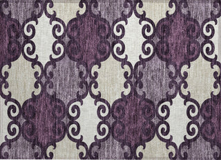 Piper Looms Chantille Scrolls ACN883 Eggplant Machine Washable Area Rug Scatter Main Image
