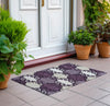 Piper Looms Chantille Scrolls ACN883 Eggplant Machine Washable Area Rug Scatter Outdoor Lifestyle Image Feature