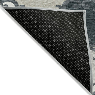 Piper Looms Chantille Scrolls ACN883 Gray Machine Washable Area Rug Backing Image
