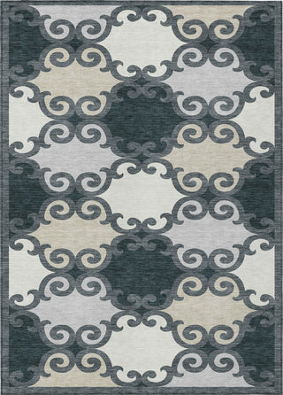 Piper Looms Chantille Scrolls ACN883 Gray Machine Washable Area Rug main image