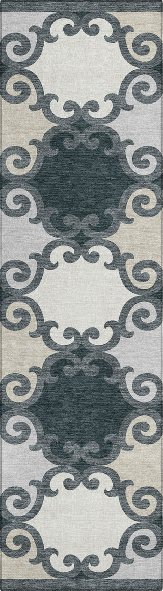 Piper Looms Chantille Scrolls ACN883 Gray Machine Washable Area Rug Runner Main Image