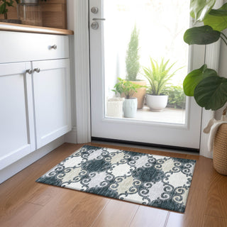 Piper Looms Chantille Scrolls ACN883 Gray Machine Washable Area Rug Scatter Lifestyle Image Feature