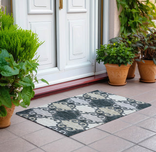 Piper Looms Chantille Scrolls ACN883 Gray Machine Washable Area Rug Scatter Outdoor Lifestyle Image Feature
