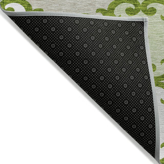 Piper Looms Chantille Scrolls ACN883 Lime Machine Washable Area Rug Backing Image