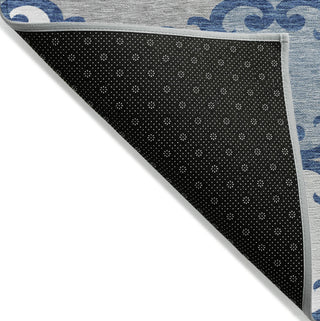 Piper Looms Chantille Scrolls ACN883 Navy Machine Washable Area Rug Backing Image