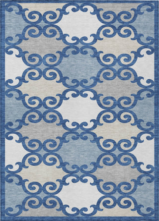 Piper Looms Chantille Scrolls ACN883 Navy Machine Washable Area Rug main image
