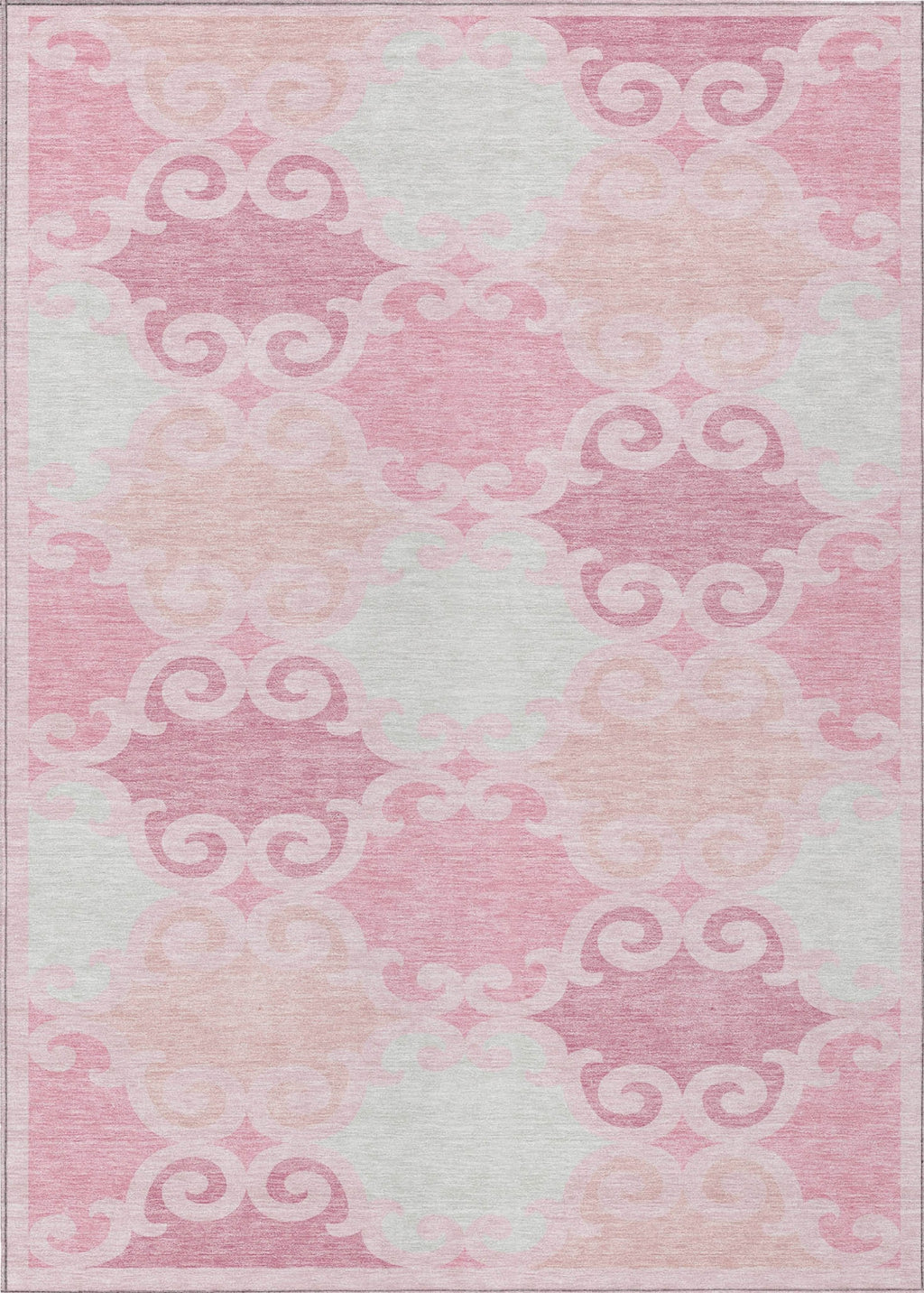 Piper Looms Chantille Scrolls ACN883 Pink Machine Washable Area Rug ...