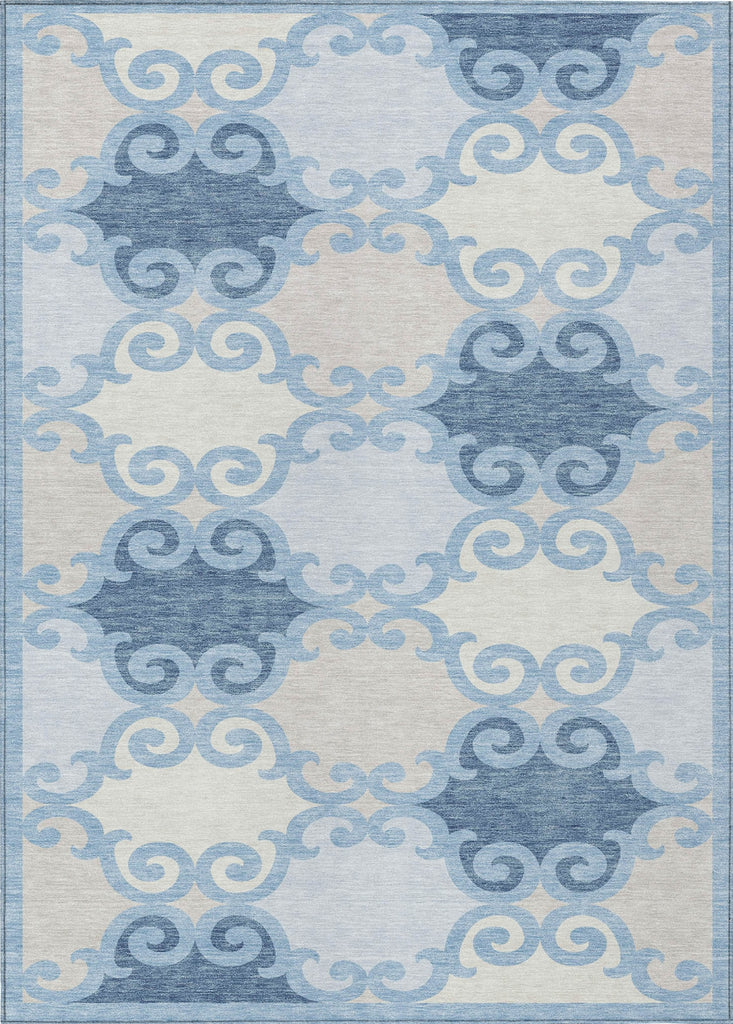 Piper Looms Chantille Scrolls ACN883 Sky Machine Washable Area Rug main image