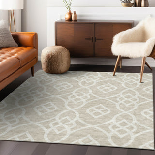 Piper Looms Chantille Scrolls ACN884 Beige Machine Washable Area Rug Lifestyle Image Feature