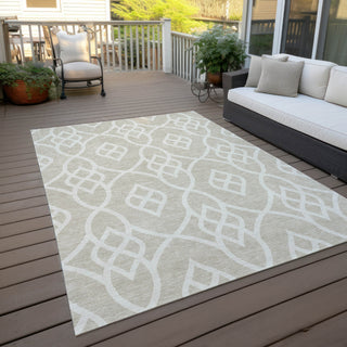 Piper Looms Chantille Scrolls ACN884 Beige Machine Washable Area Rug Outdoor Lifestyle Image Feature