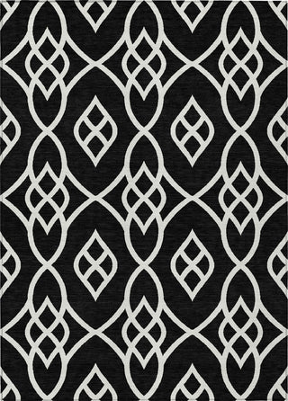 Piper Looms Chantille Scrolls ACN884 Black Machine Washable Area Rug main image