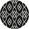 Piper Looms Chantille Scrolls ACN884 Black Machine Washable Area Rug Round Main Image