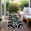 Piper Looms Chantille Scrolls ACN884 Black Machine Washable Area Rug Runner Outdoor Lifestyle Image Feature
