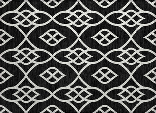 Piper Looms Chantille Scrolls ACN884 Black Machine Washable Area Rug Scatter Main Image