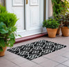 Piper Looms Chantille Scrolls ACN884 Black Machine Washable Area Rug Scatter Outdoor Lifestyle Image Feature