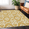 Piper Looms Chantille Scrolls ACN884 Gold Machine Washable Area Rug Lifestyle Image Feature