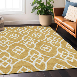 Piper Looms Chantille Scrolls ACN884 Gold Machine Washable Area Rug Lifestyle Image Feature