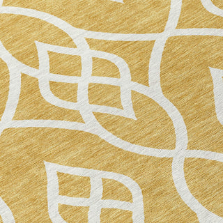 Piper Looms Chantille Scrolls ACN884 Gold Machine Washable Area Rug Swatch Image