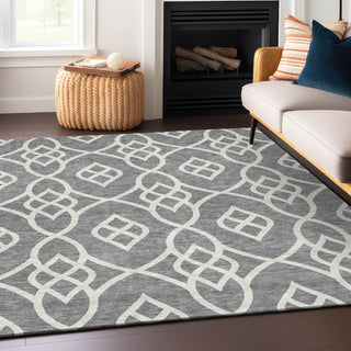 Piper Looms Chantille Scrolls ACN884 Gray Machine Washable Area Rug Lifestyle Image Feature