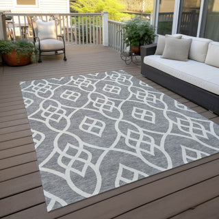 Piper Looms Chantille Scrolls ACN884 Gray Machine Washable Area Rug Outdoor Lifestyle Image Feature